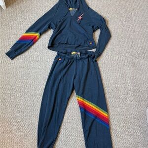 Aviator Nation Hoodie & Sweatpants Set Womens Medium
